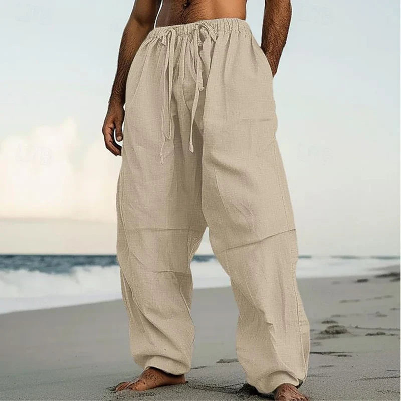 SUMMER PANTS IN LINEN AND COTTON