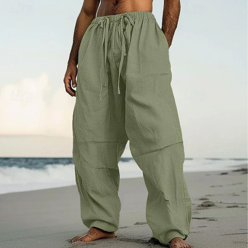 SUMMER PANTS IN LINEN AND COTTON